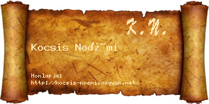 Kocsis Noémi névjegykártya